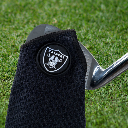 Las Vegas Raiders NFL Magnetic Embroidered Golf Towel – 15" x 15" - Club Rehab