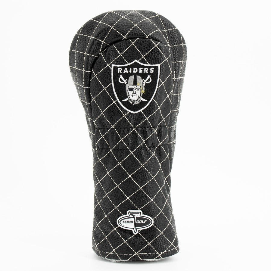 Las Vegas Raiders solid quilted fairway cover, back view