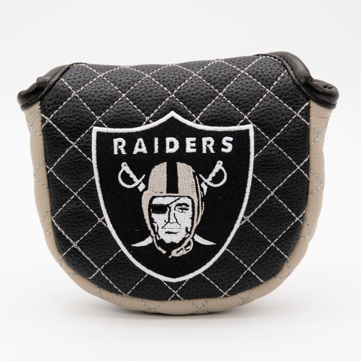 Las Vegas Raiders Solid Mallet Putter quilted headcover, front view