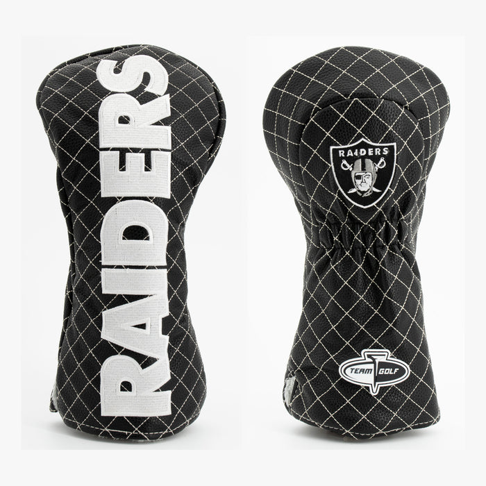 Las Vegas Raiders Solid Quilted Driver Headcover, front and back views