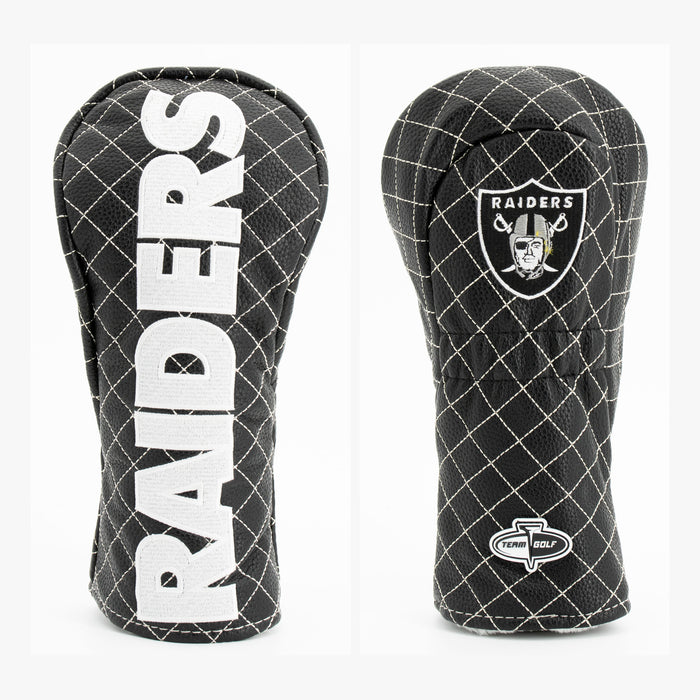 Las Vegas Raiders Solid Quilted Fairway Headcover, front and back views
