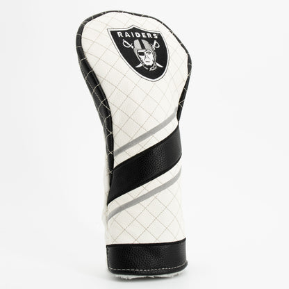 Las Vegas Raiders Striped Driver quilted headcover, angled view