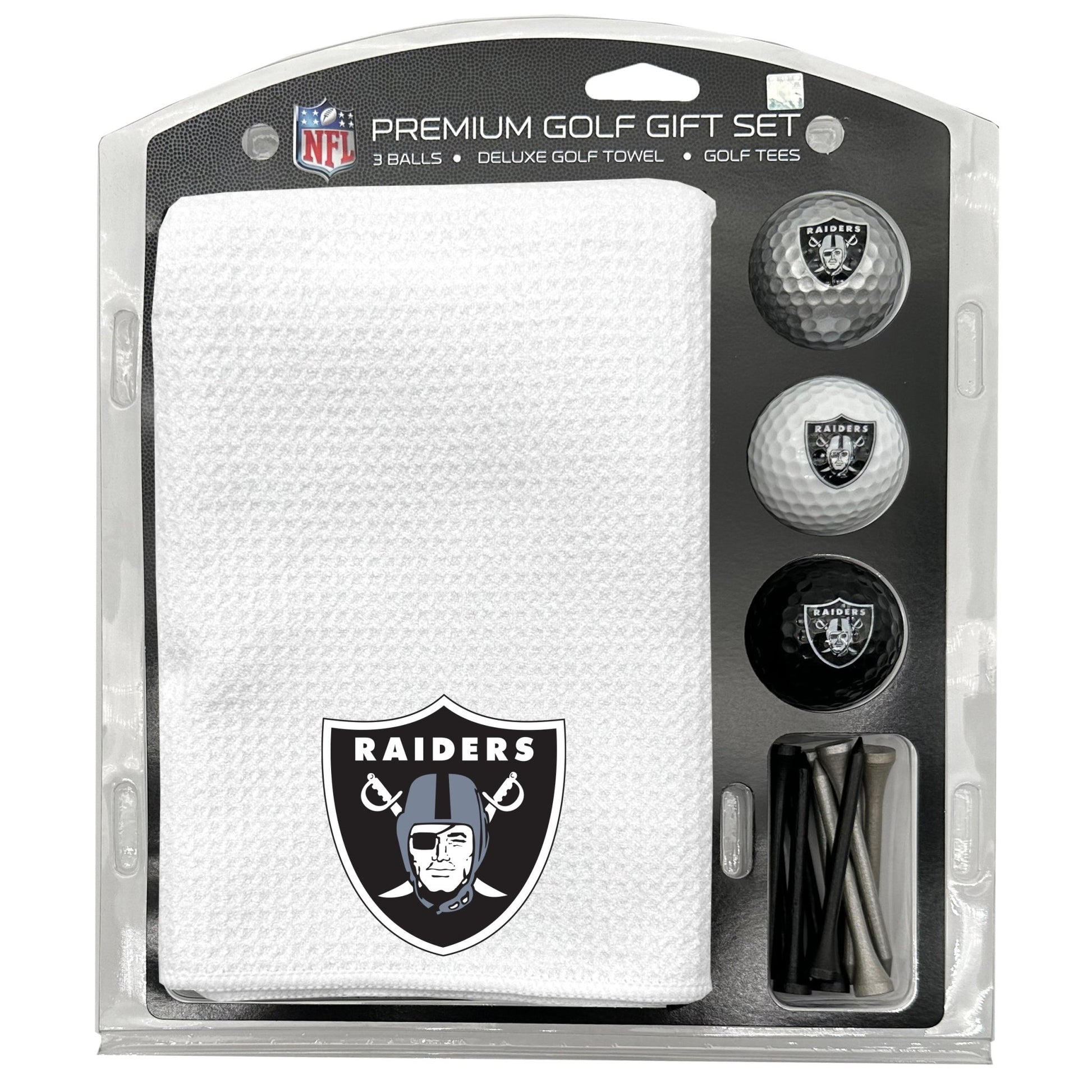 Las Vegas Raiders White Microfiber Towel Golf Gift Set - Club Rehab