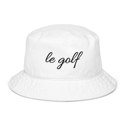 le golf Bucket Hat, Embroidered Golf Hat for Women & Men – Minimalist Country Club Style - Bio White - Club Rehab