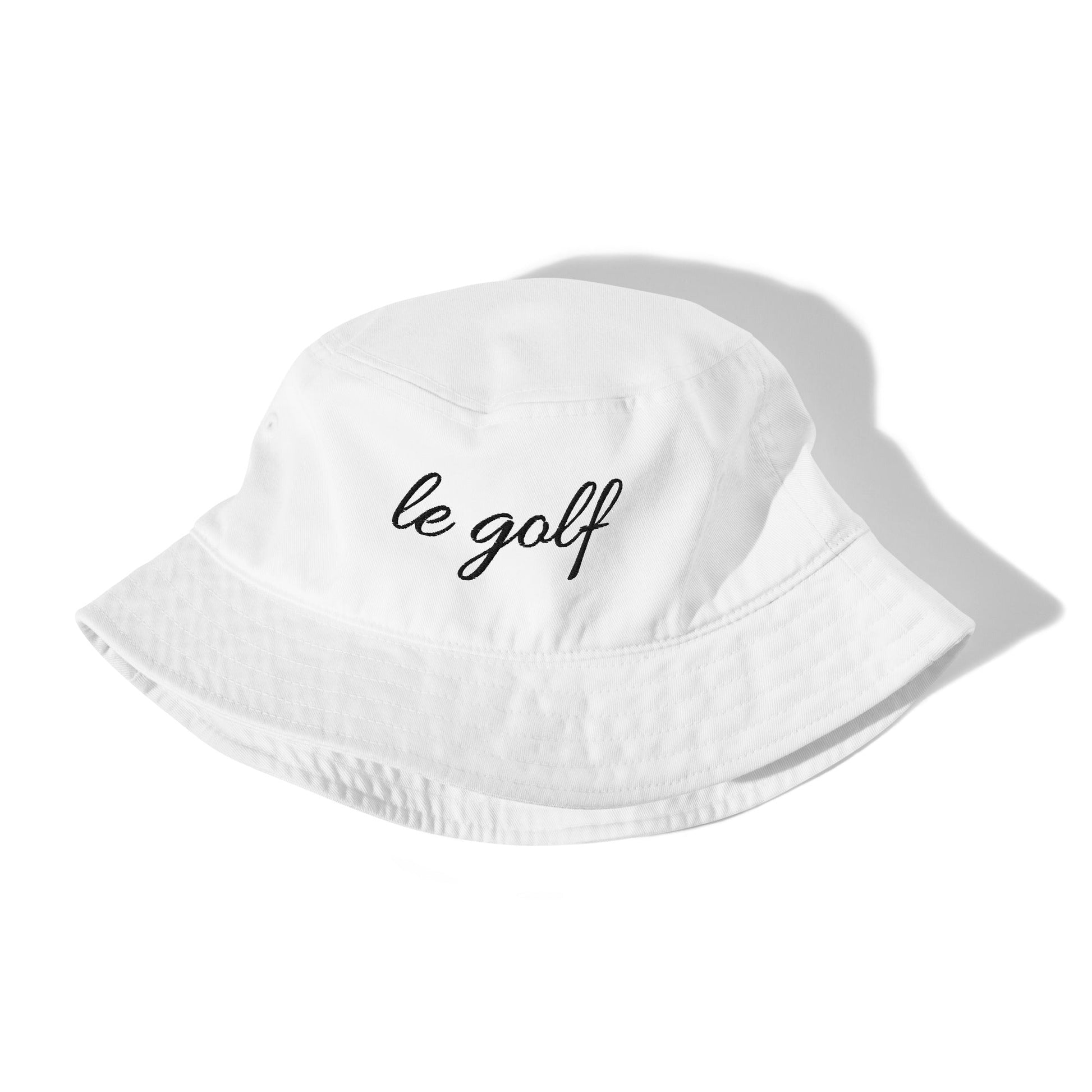 le golf Bucket Hat, Embroidered Golf Hat for Women & Men – Minimalist Country Club Style - Bio White - Club Rehab