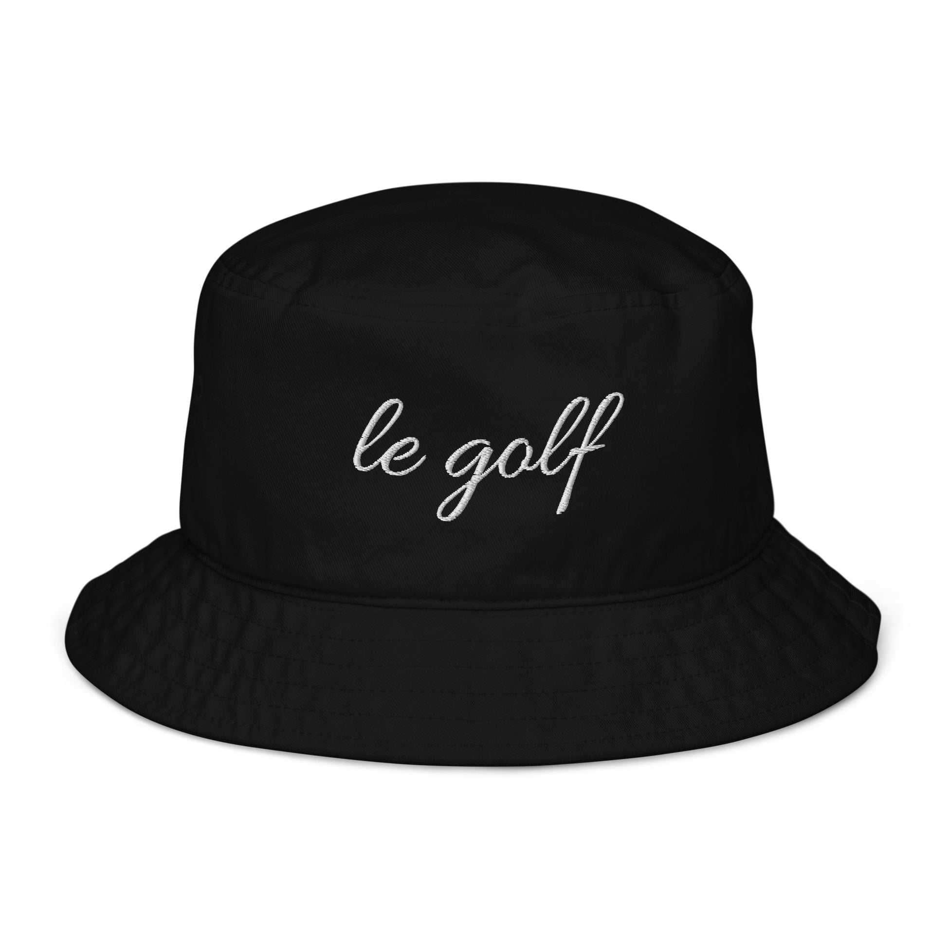 le golf Bucket Hat, Embroidered Golf Hat for Women & Men – Minimalist Country Club Style - Black - Club Rehab