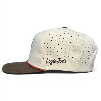 Longhorn Golf Hat | Snapback Cap | Built - in Magnetic Ball Marker Holder + Marker Included | Adjustable Tan Bull Skull - Club Rehab