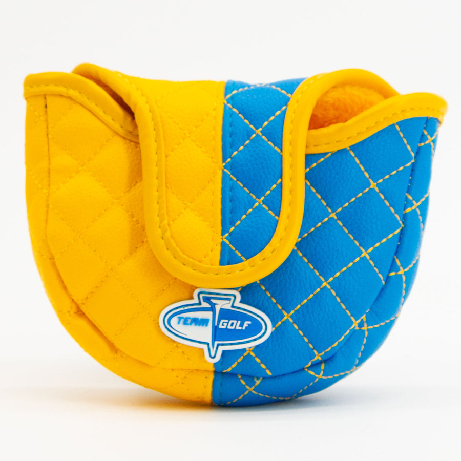 Los Angeles Chargers split quilted mallet putter cover, back view