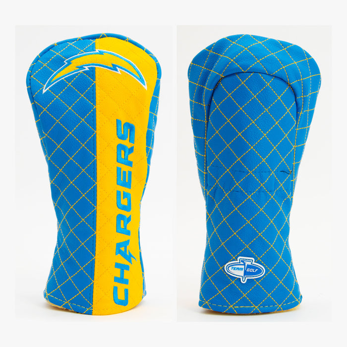 Los Angeles Chargers Split Quilted Fairway Headcover, front and back views