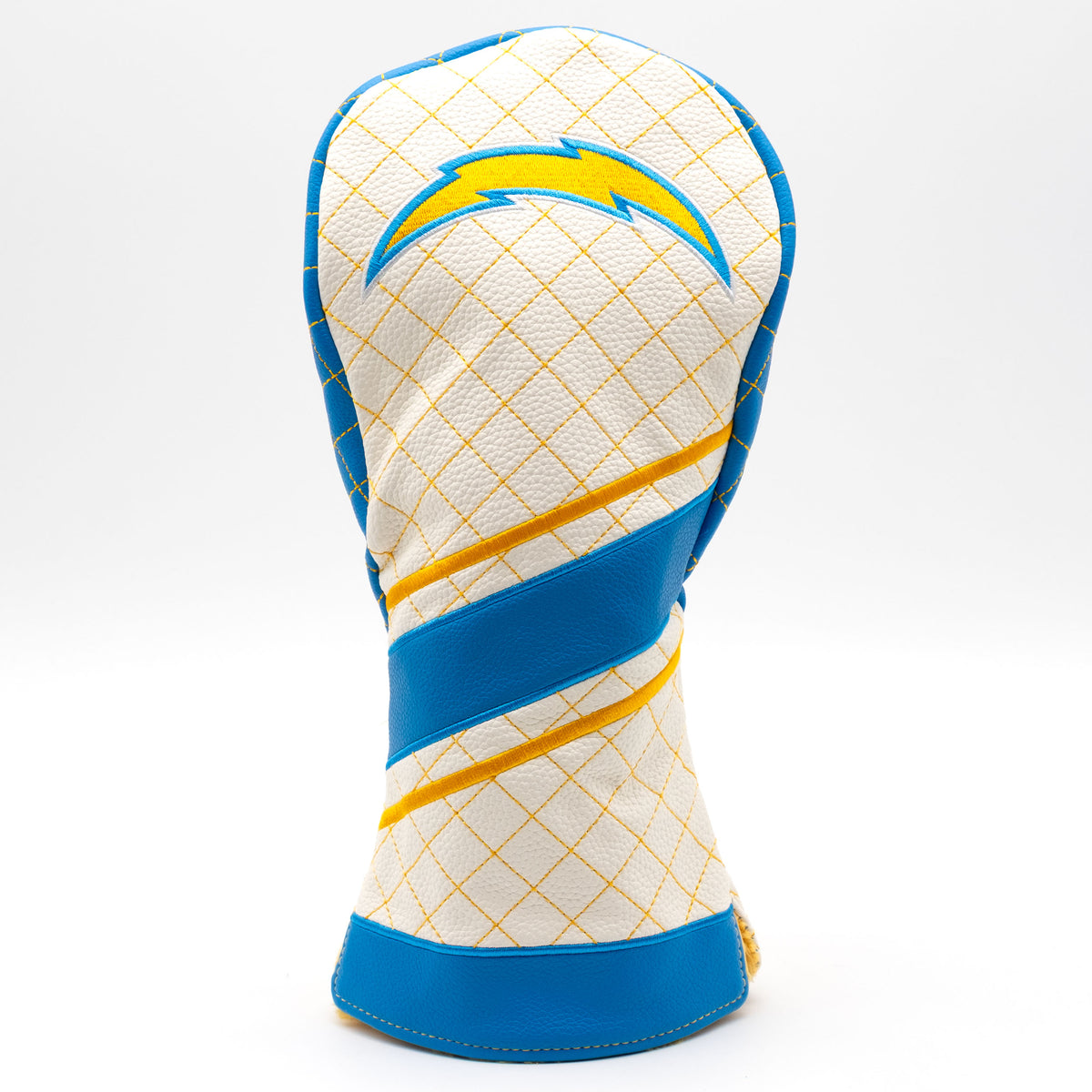 Los Angeles Chargers Striped Driver quilted headcover, front view