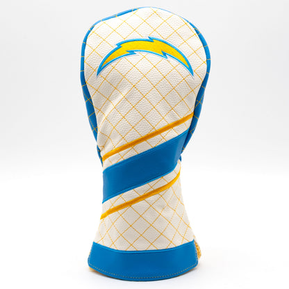 Los Angeles Chargers Striped Driver quilted headcover, front view