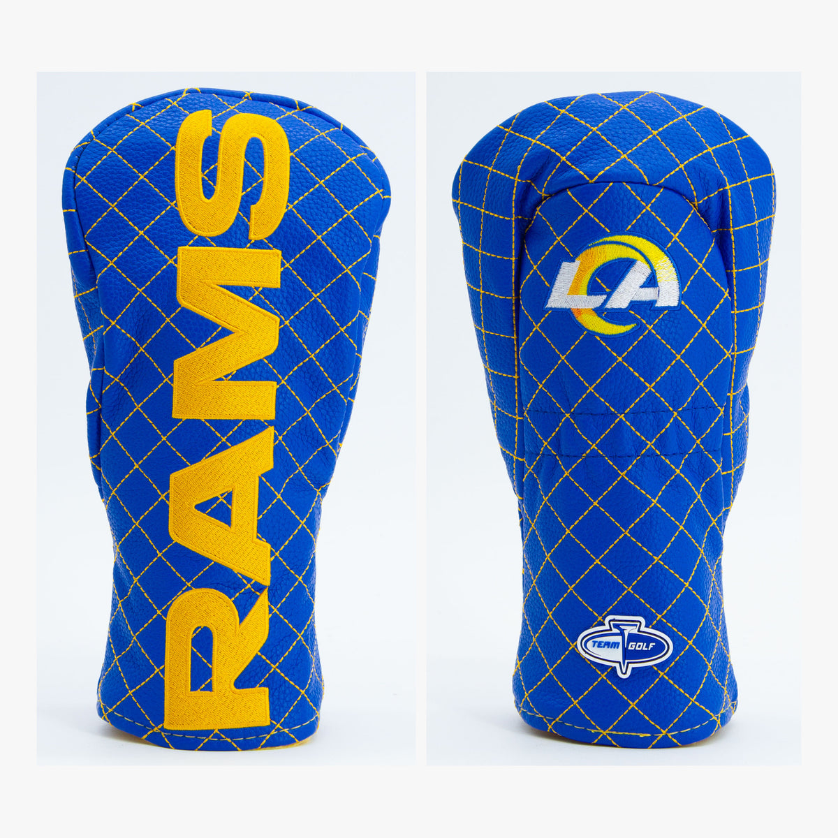 Los Angeles Rams Solid Quilted Fairway Headcover, front and back views