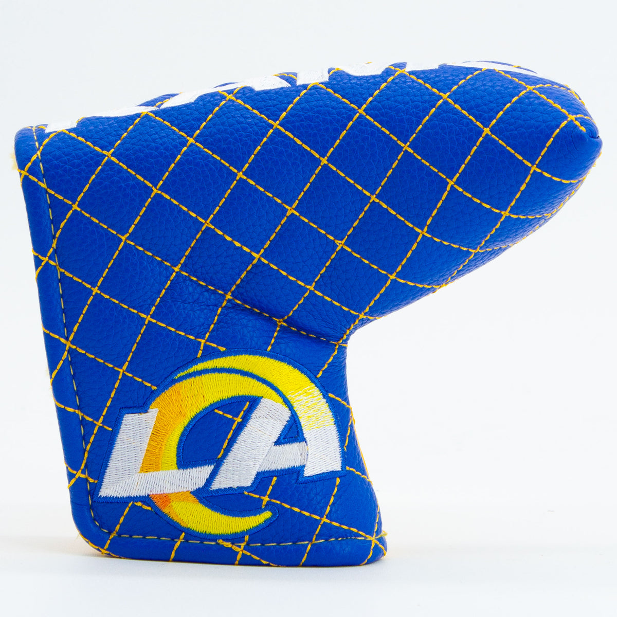 Los Angeles Rams Split Blade Putter quilted headcover, front view