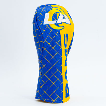 Los Angeles Rams Split Fairway quilted headcover, angled view
