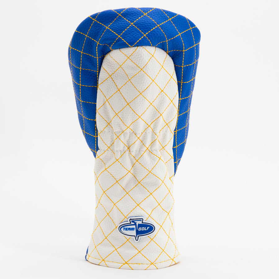 Los Angeles Rams striped quilted fairway cover, back view
