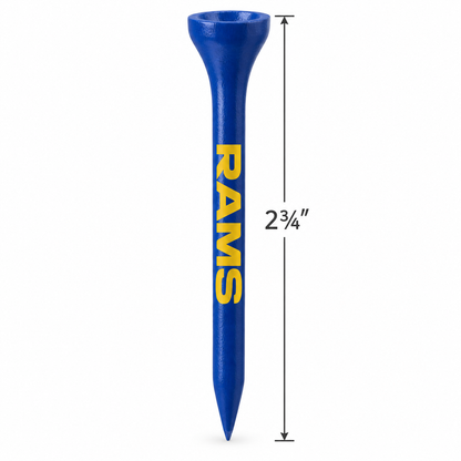 Los Angeles Rams golf tee with a 2¾-inch height measurement.