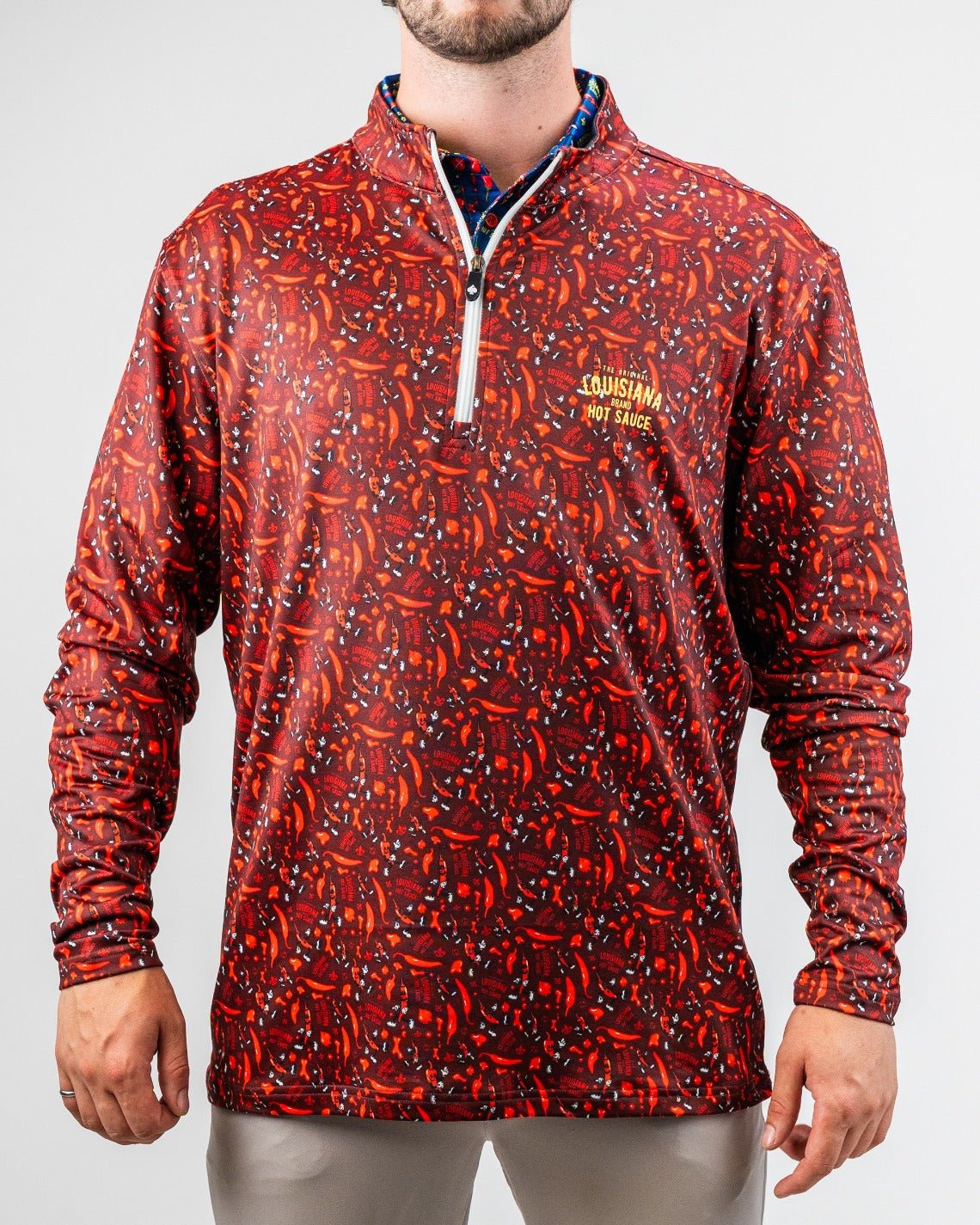 Louisiana Hot Sauce - Dancing Peppers Performance Pullover - S - Club Rehab