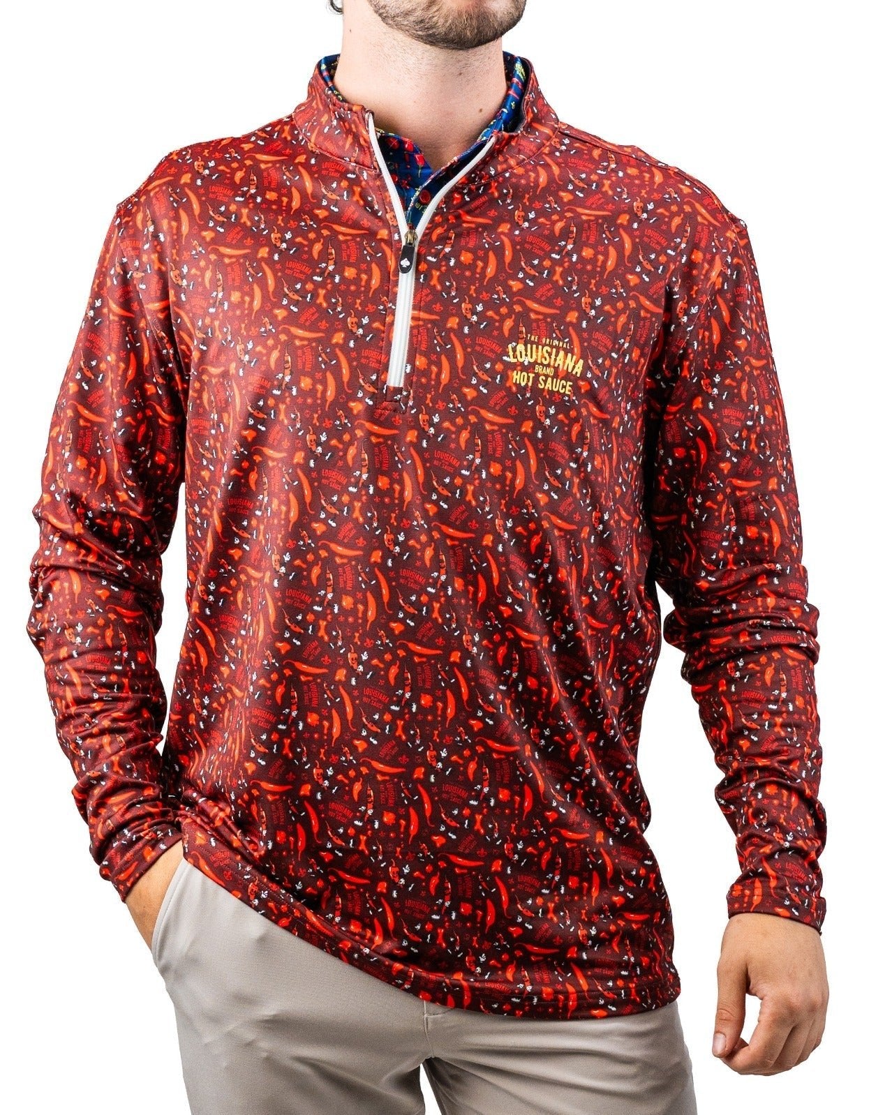 Louisiana Hot Sauce - Dancing Peppers Performance Pullover - S - Club Rehab