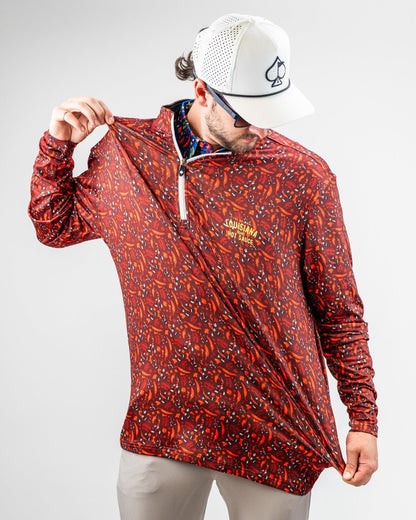 Louisiana Hot Sauce - Dancing Peppers Performance Pullover - S - Club Rehab