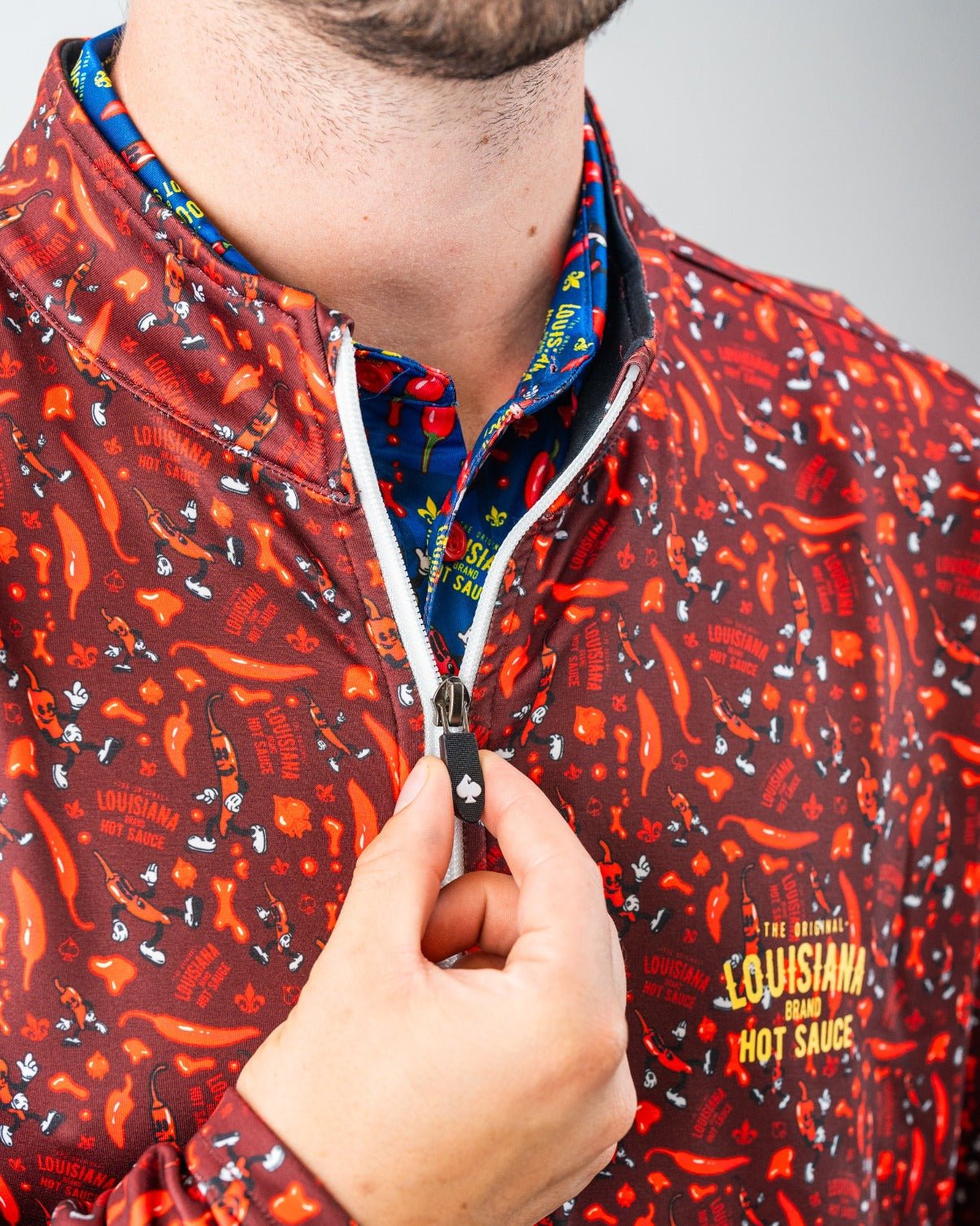 Louisiana Hot Sauce - Dancing Peppers Performance Pullover - S - Club Rehab