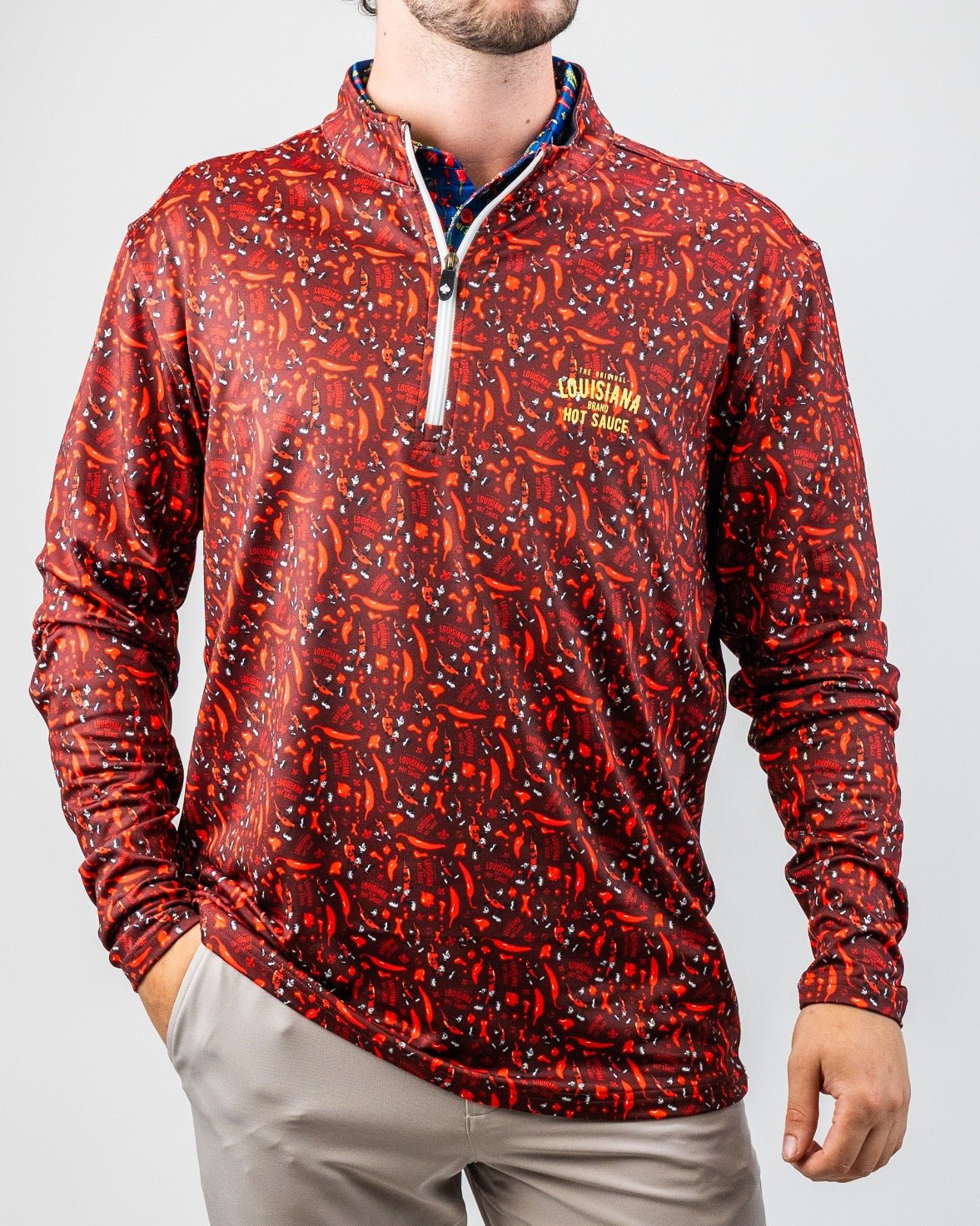 Louisiana Hot Sauce - Dancing Peppers Performance Pullover - S - Club Rehab