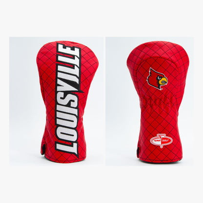 Louisville Cardinals Solid Quilted Driver Headcover, front and back views