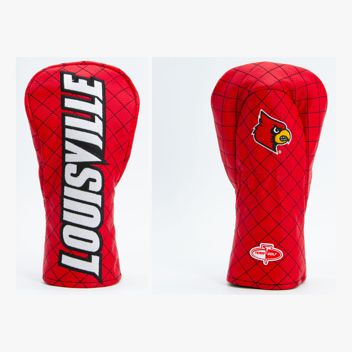 Louisville Cardinals Solid Quilted Fairway Headcover, front and back views