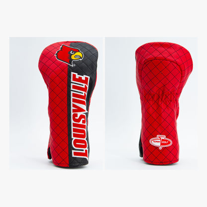 Louisville Cardinals Split Quilted Driver Headcover, front and back views