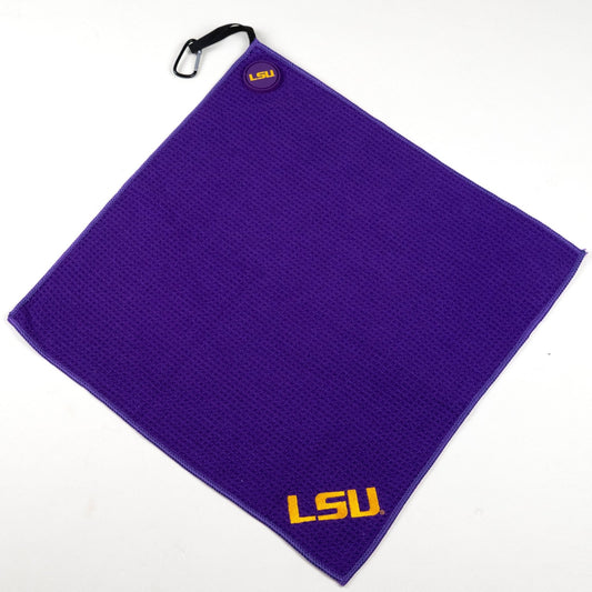 LSU Tigers NCAA Magnetic Embroidered Golf Towel – 15" x 15" - Club Rehab
