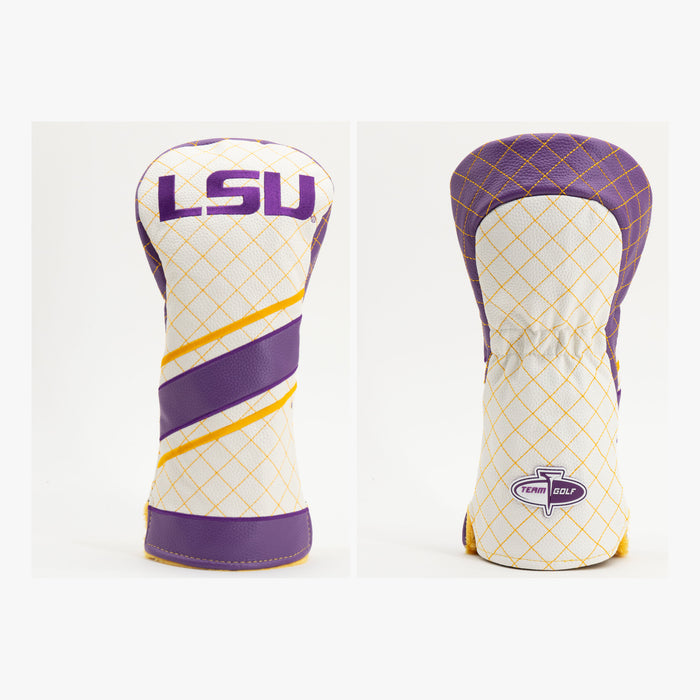 LSU Tigers Striped Quilted Driver Headcover, front and back views