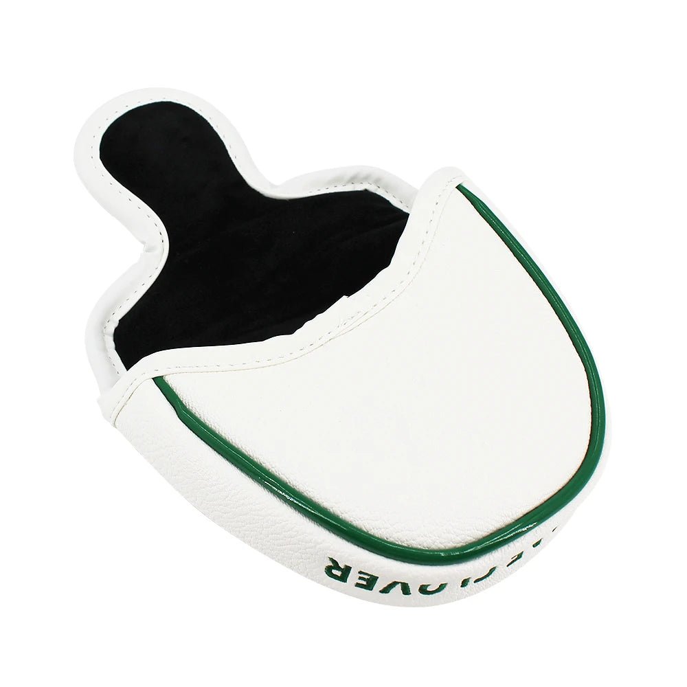 Lucky Charm Four Leaf Clover Golf Putter Cover: Swing with Fortune - Club Rehab - HeadcoverBlade Cover: Striking WhiteLucky Charm Four Leaf Clover Golf Putter Cover: Swing with Fortune