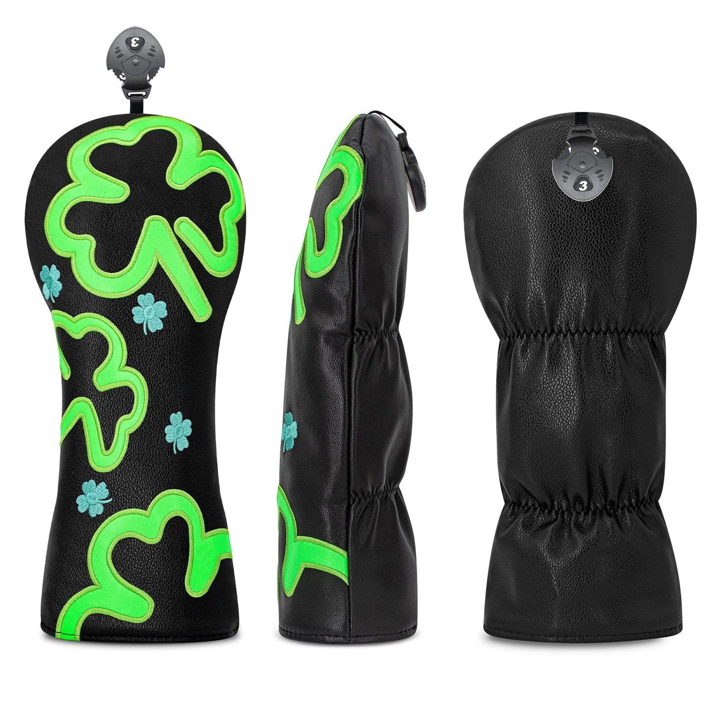 Lucky Clover Golf Headcover Set – Driver, Fairway & Hybrid Covers - Full set (4pcs) - Club Rehab