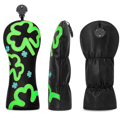 Lucky Clover Golf Headcover Set – Driver, Fairway & Hybrid Covers - Full set (4pcs) - Club Rehab