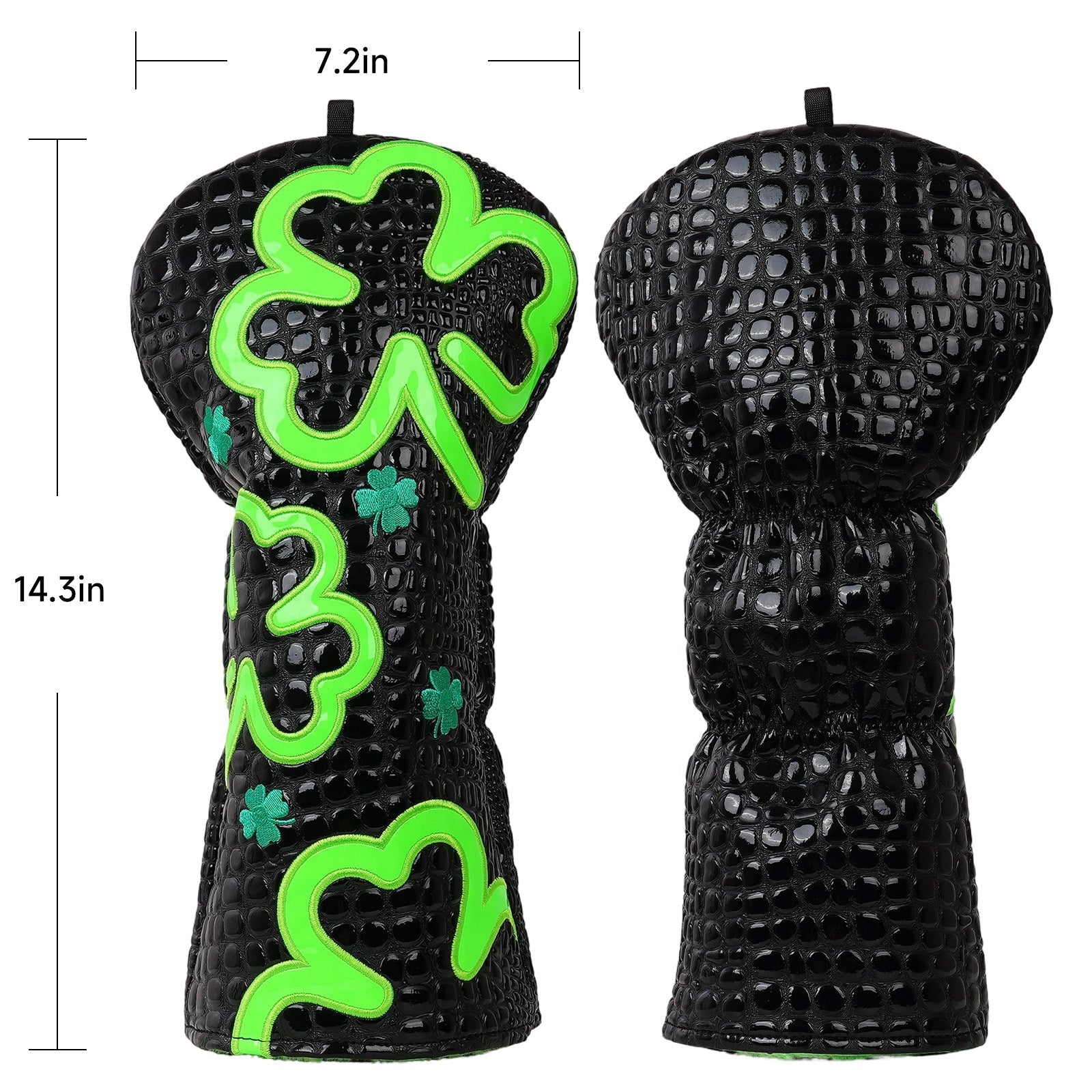 Lucky Shamrock Driver Headcover – Black & Neon Green - Club Rehab