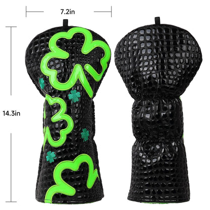 Lucky Shamrock Driver Headcover – Black & Neon Green - Club Rehab