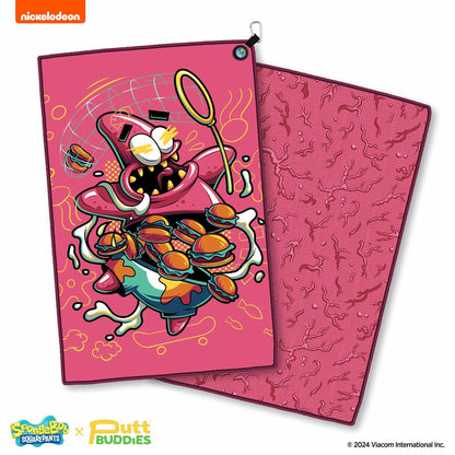 [Magnetic] 'Krusty Patrick' Golf Towel with Attachable Plankton Ball Marker