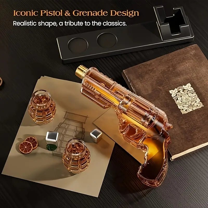 Magnum Revolver Whiskey Decanter Set - Club Rehab