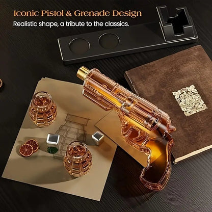 Magnum Revolver Whiskey Decanter Set - Club Rehab