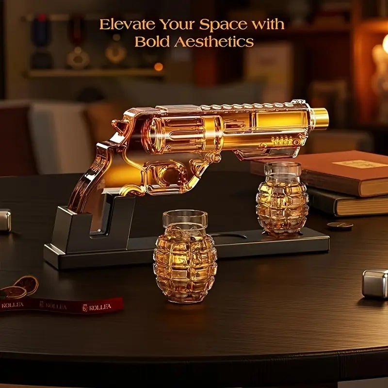 Magnum Revolver Whiskey Decanter Set - Club Rehab