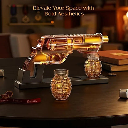 Magnum Revolver Whiskey Decanter Set - Club Rehab