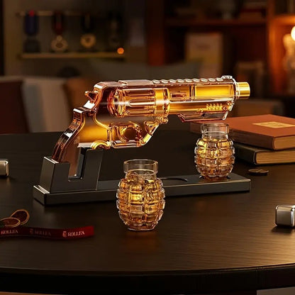 Magnum Revolver Whiskey Decanter Set - Club Rehab