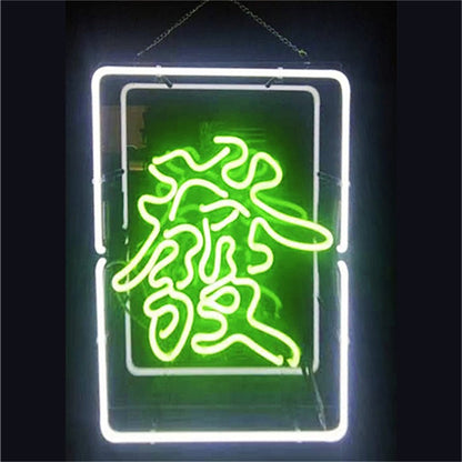 Mahjong 发 Chinese Characters Fortune Neon Signs - Club Rehab
