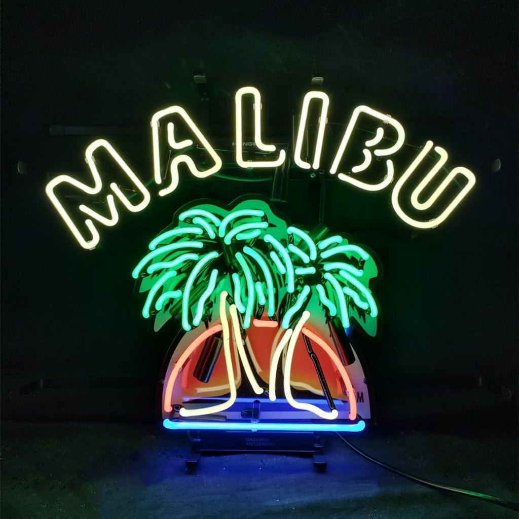 Malibu Beer Palm Tree Neon Signs - Club Rehab