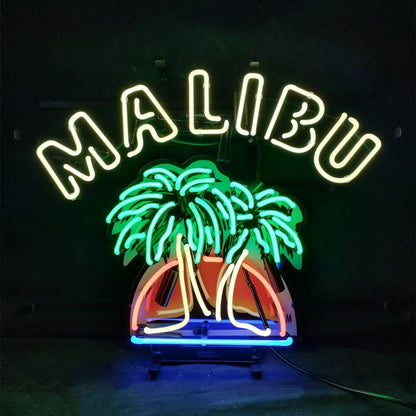 Malibu Beer Palm Tree Neon Signs - Club Rehab