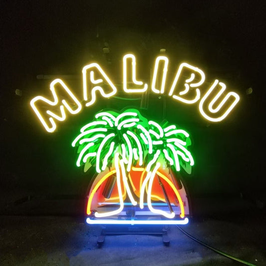 Malibu Beer Palm Tree Neon Signs - Club Rehab