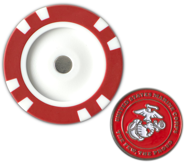 Officially Licensed U.S. Marines Poker Chip Ball Marker