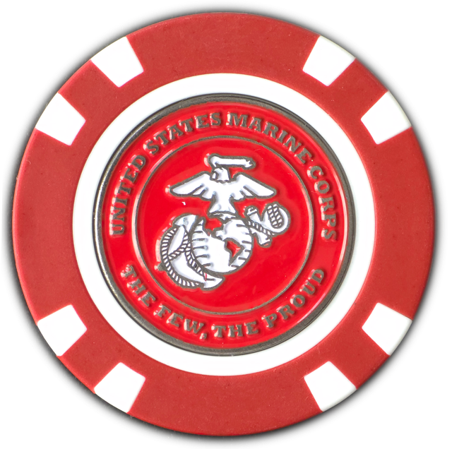 Officially Licensed U.S. Marines Poker Chip Ball Marker