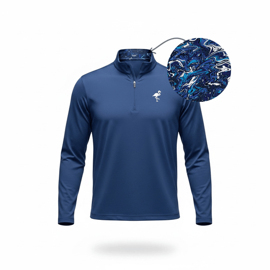 Marble Wave Performance Quarter Zip | Lightweight Unisex Moisture-Wicking Golf Pullover - S - Club Rehab