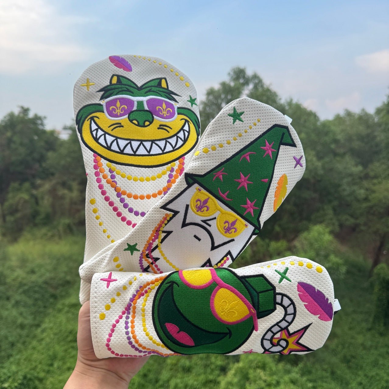 Mardi Gras Mischief Head Covers - Black Driver - Club Rehab