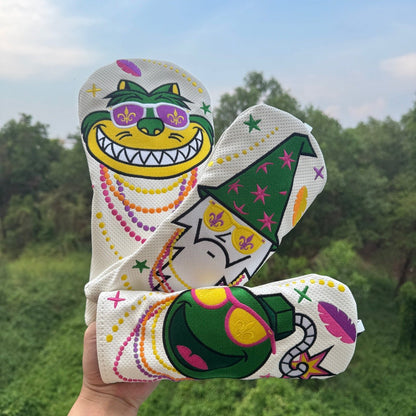 Mardi Gras Mischief Head Covers - Black Driver - Club Rehab